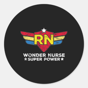 Wonder Nurse Rn Registered Nurse Gift Superhero  Classic Round Sticker