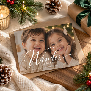 Wonder of His Full Photo Religious Christmas Holiday Card