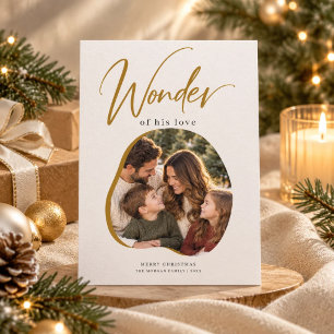 Wonder of His Gold Arch Religious Christmas Holiday Card