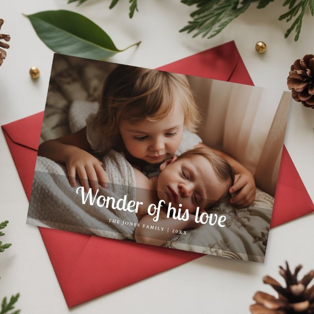 Wonder of His Love baby Family Christmas Card (Creator Uploaded)