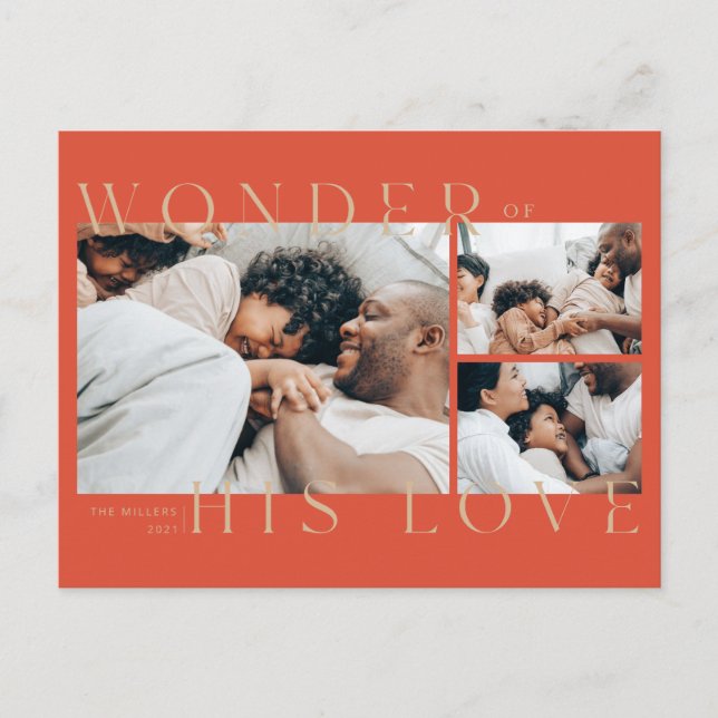 Wonder of His Love Christmas Postcard (Front)