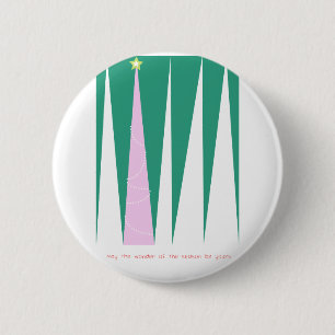 Wonder of the Season Christmas Tree 6 Cm Round Badge