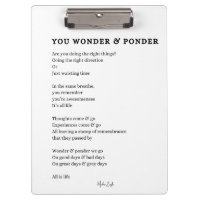 Wonder ponder self love care poem poster wall art