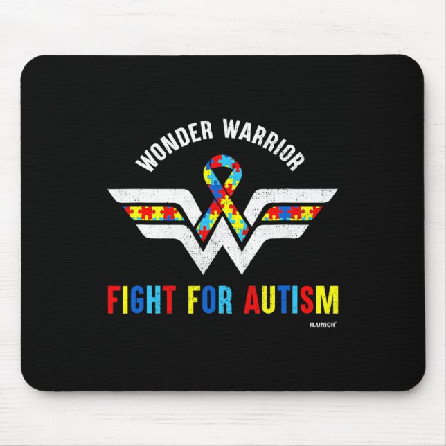Wonder Warrior Fight For Autistic Autism Awareness Mouse Pad (Front)
