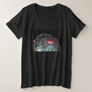 'Wonder Wheel at Night' Ladies' Plus-size T-shirt Plus Size T-Shirt