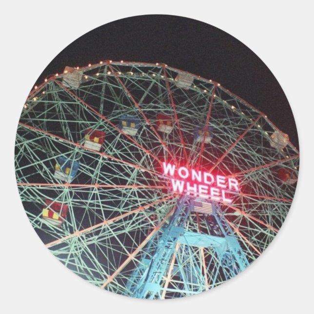 'Wonder Wheel at Night' Stickers (Front)