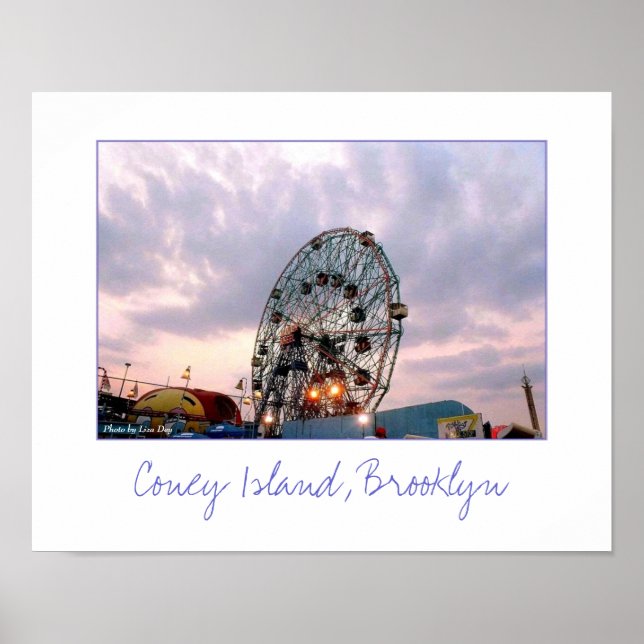 'Wonder Wheel at Twilight' Poster (Front)
