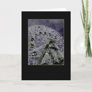 Wonder Wheel Psychedelic Blank Greeting Card