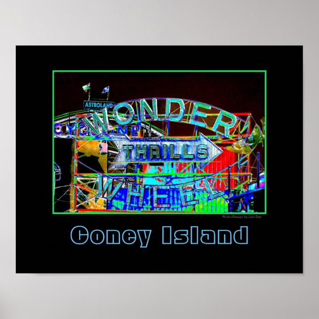 'Wonder Wheel Thrills'  Psychedelic Poster (Front)