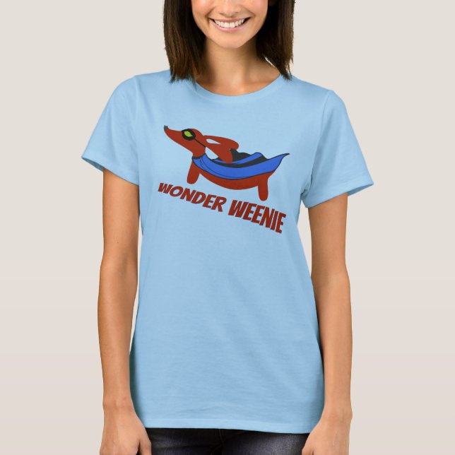 Wonder Wiener Dog Superhero T-Shirt (Front)
