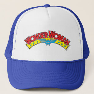 Wonder Woman 1987 Comic Book Logo Trucker Hat
