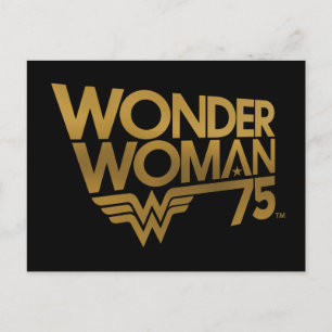 Wonder Woman 75th Anniversary Gold Logo Postcard