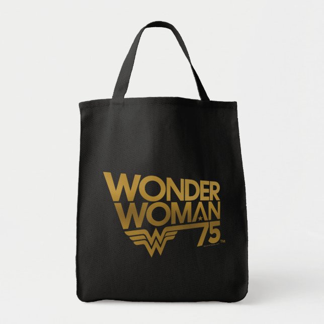 Wonder Woman 75th Anniversary Gold Logo Tote Bag (Front)