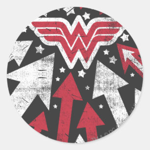 Wonder Woman Arrows Classic Round Sticker