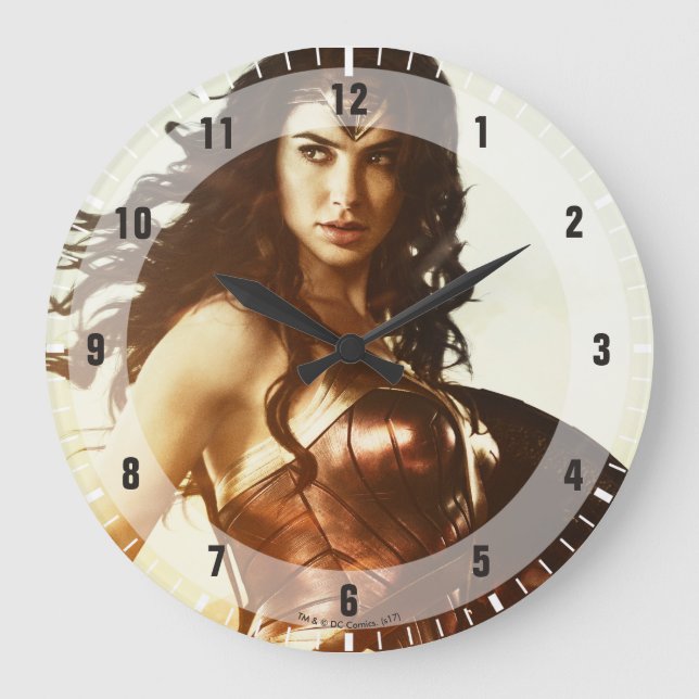 Wonder Woman At Sunset Large Clock (Front)