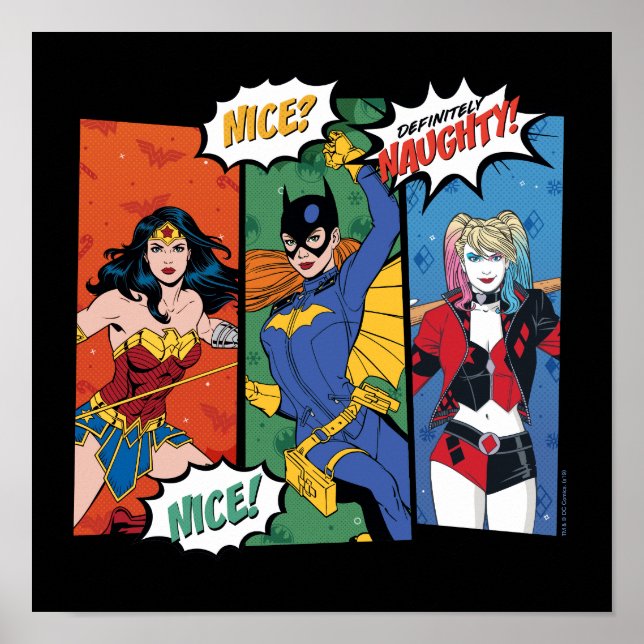 Wonder Woman, Batgirl, & Harley Quinn Holiday Poster (Front)
