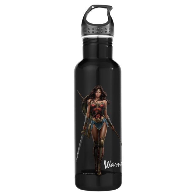 Wonder Woman Battle-Ready Comic Art 710 Ml Water Bottle (Front)