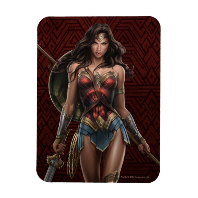 Wonder Woman Battle-Ready Comic Art Magnet (Vertical)