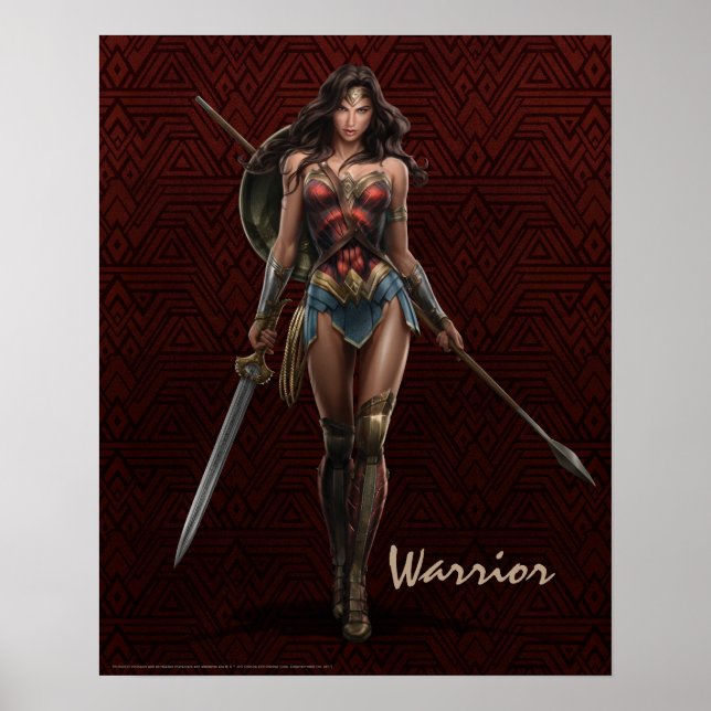 Wonder Woman Battle-Ready Comic Art Poster (Front)