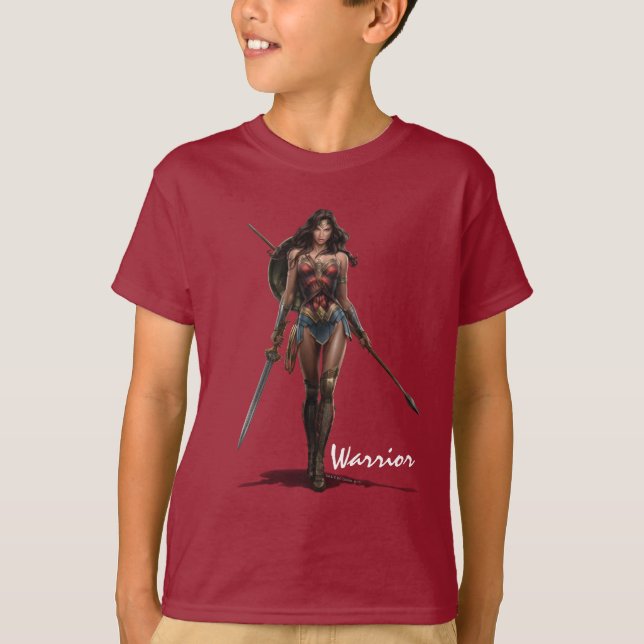 Wonder Woman Battle-Ready Comic Art T-Shirt (Front)