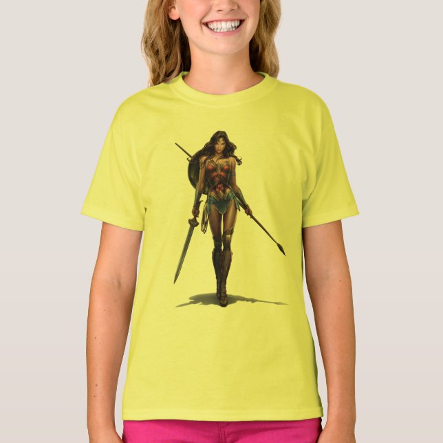 Wonder Woman Battle-Ready Comic Art T-Shirt (Front)