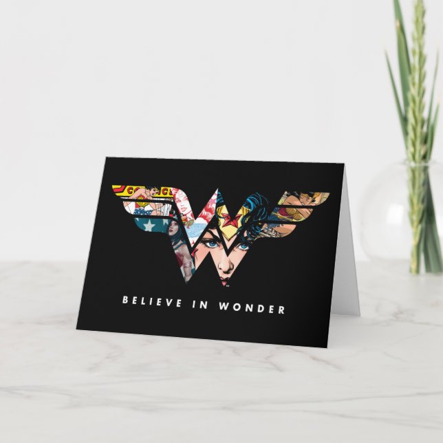 Wonder Woman "Believe In Wonder" Collage Logo Card (Front)