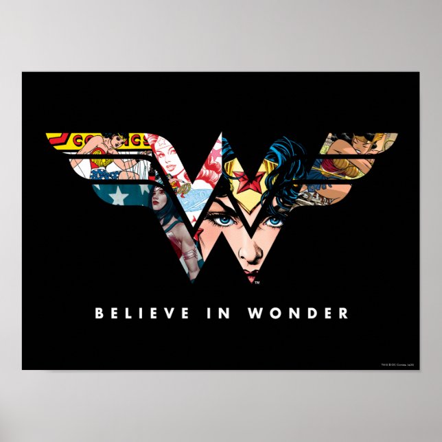 Wonder Woman "Believe In Wonder" Collage Logo Poster (Front)