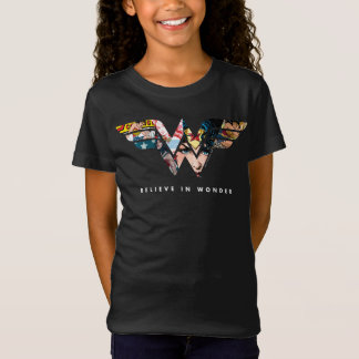 Wonder Woman "Believe In Wonder" Collage Logo T-Shirt