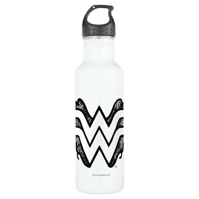 Wonder Woman Black Lace Logo 710 Ml Water Bottle (Front)