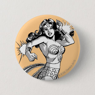 Wonder Woman Black & White Defender 6 Cm Round Badge