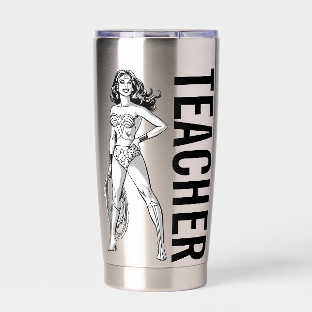 Wonder Woman Black & White Pose Insulated Tumbler (Front)