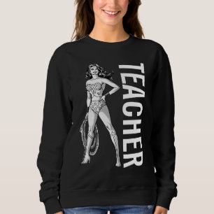 Wonder Woman Black & White Pose Teacher Sweatshirt