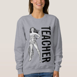 Wonder Woman Black & White Pose Teacher Sweatshirt