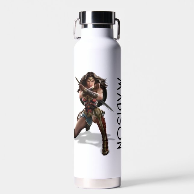 Wonder Woman Blocking | Add Your Name Water Bottle (Front)