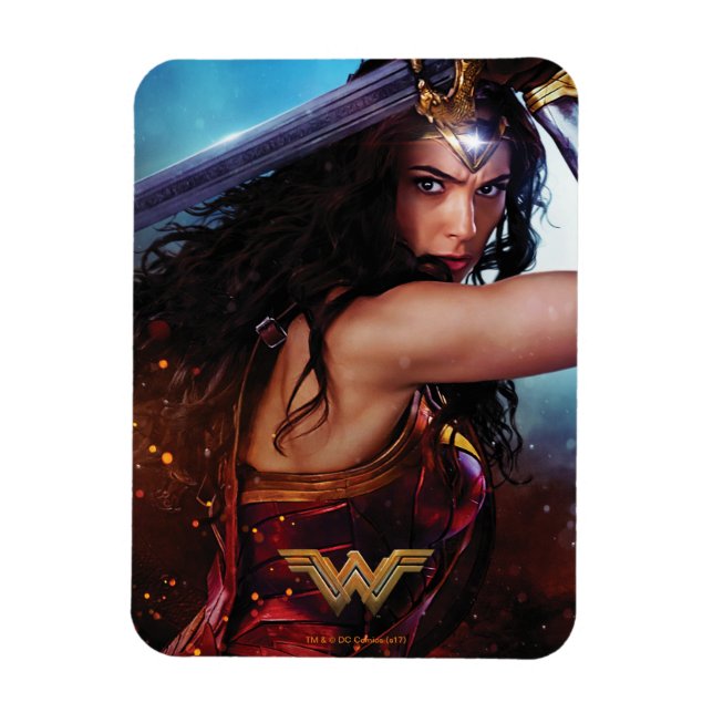 Wonder Woman Blocking With Sword Magnet (Vertical)