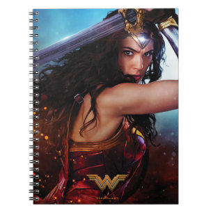 Wonder Woman Blocking With Sword Spiral Notebook