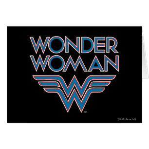 Wonder Woman Blue and Red Retro Logo