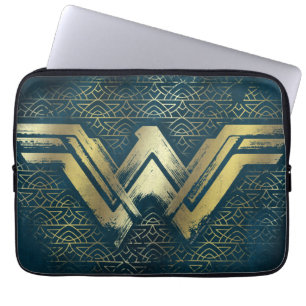 Wonder Woman Brushed Gold Symbol Laptop Sleeve