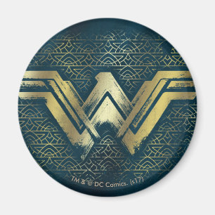 Wonder Woman Brushed Gold Symbol Magnet