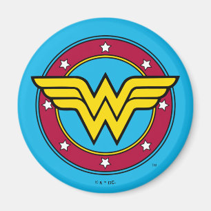 Wonder Woman Circle & Stars Logo Magnet