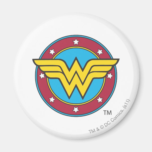 Wonder Woman | Circle & Stars Logo Magnet (Front)
