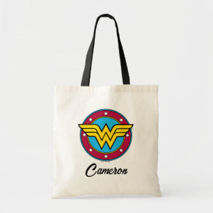 Wonder Woman Circle & Stars Logo Tote Bag