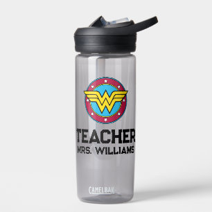 Wonder Woman Circle & Stars Logo Water Bottle