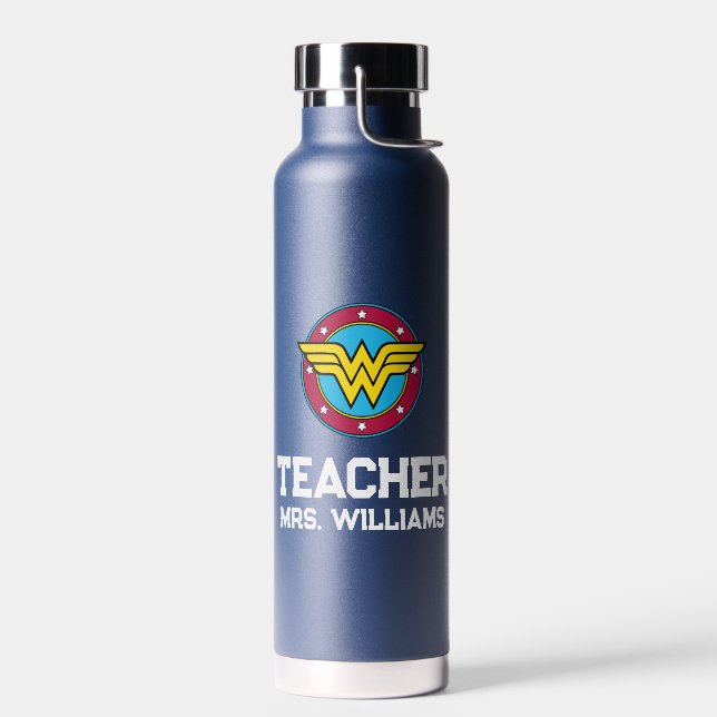 Wonder Woman | Circle & Stars Logo Water Bottle (Left)