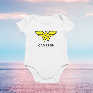 Wonder Woman | Classic Logo | Add Your Name Baby Bodysuit