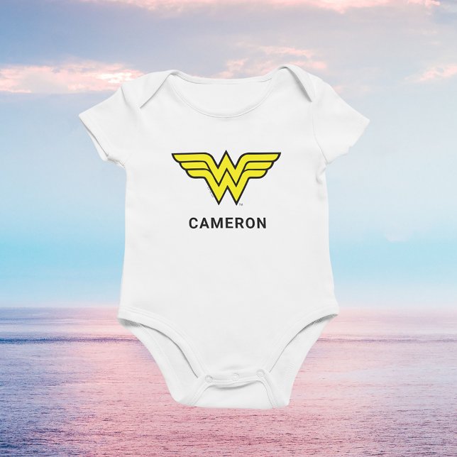 Wonder Woman | Classic Logo | Add Your Name Baby Bodysuit (Creator Uploaded)