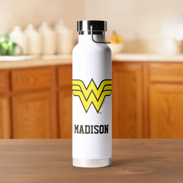 Wonder Woman | Classic Logo | Add Your Name Water Bottle (Creator Uploaded)