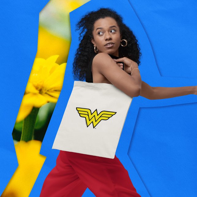 Wonder Woman | Classic Logo Tote Bag (Person carrying tote bag)