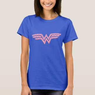 Wonder Woman Colorful Pink Floral Logo T-Shirt