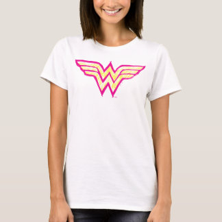 Wonder Woman Colourful Pink and Yellow Logo T-Shirt